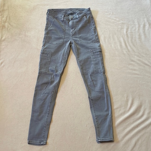 Grey American Eagle Ne(x)t Level High-Waisted Jegging with Side Pockets - Picture 1 of 6